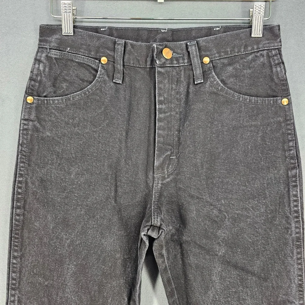 Wrangler Jeans Mens 28x30 Black Western Cowboy Cut Straight Leg Denim 936BK